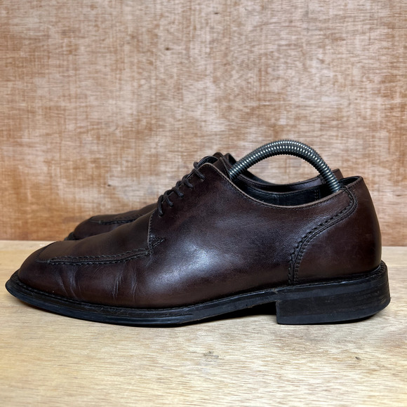 KENNETH COLE Made in Italy New York Brown Leather Square Toe Men Shoes Size 9.5 - Picture 3 of 11